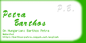 petra barthos business card